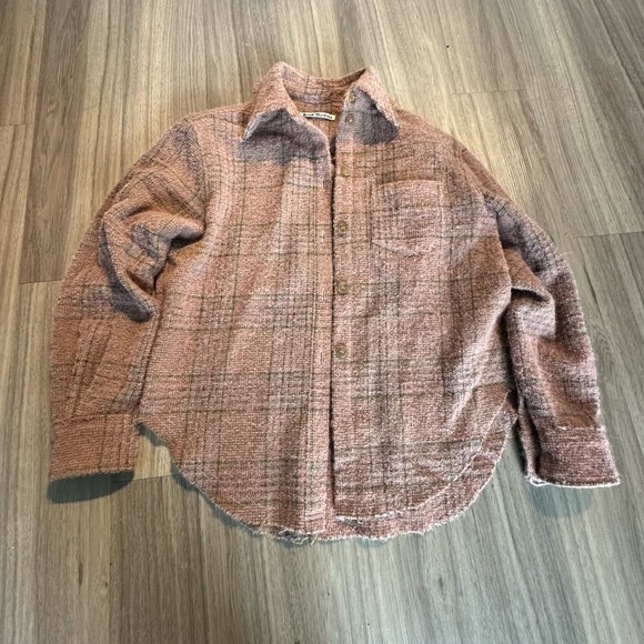 Acne Studios Checked Bouclé Shirt In Multicolor Wool - Picture 1 of 8